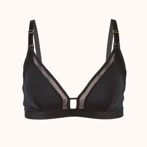LIVELY Maternity Nursing Mesh Bra in black with gold hardware - M